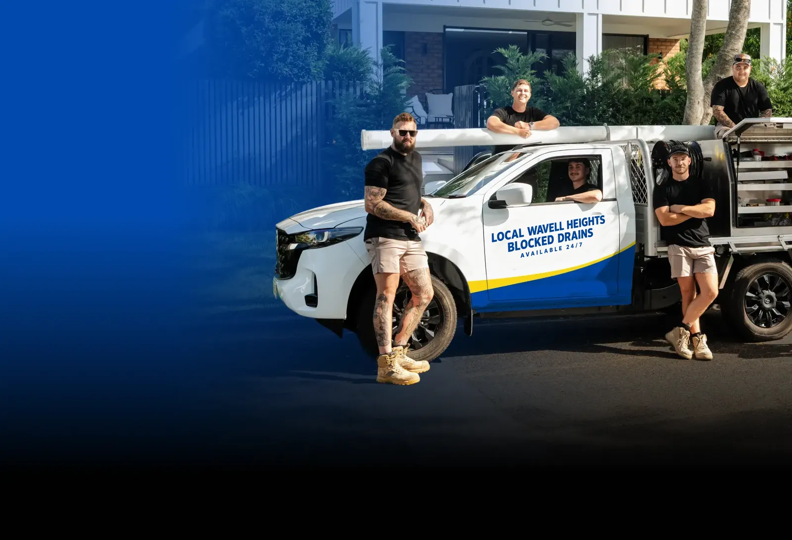 Local Wavell Heights Blocked Drains team with the ute